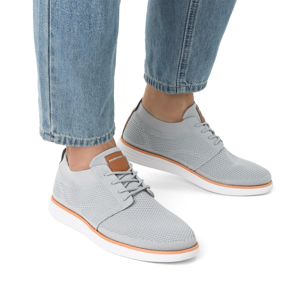 [KnitFlex Breeze] Men's Breathable Mesh Oxford Sneakers - GREY - 6